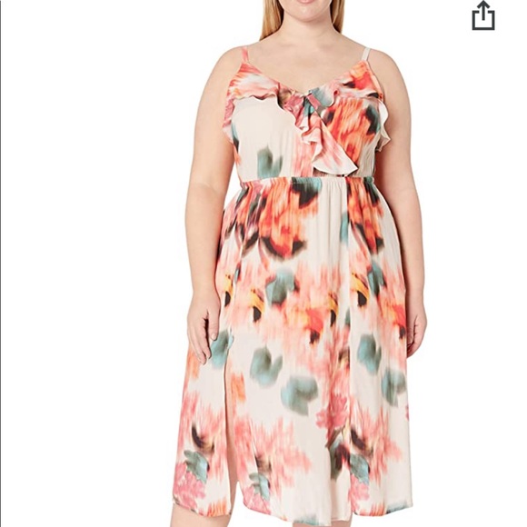 NWT ABS Allen Schwartz Ruffle Dress 1X - Picture 1 of 10